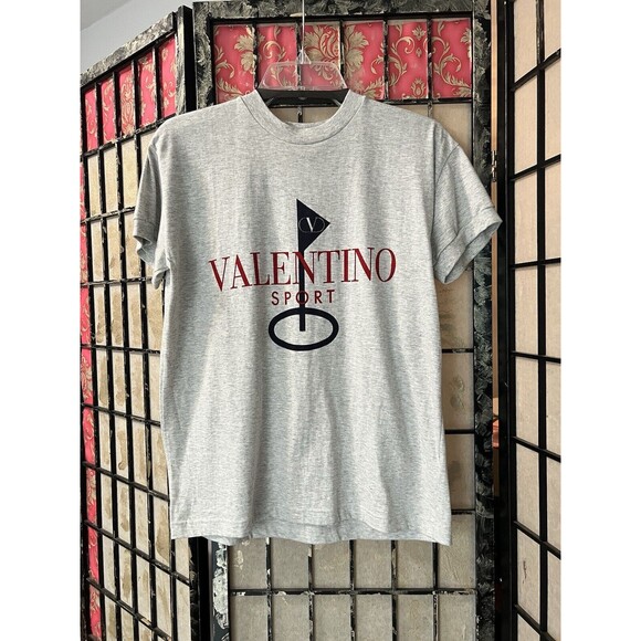 Genuine Valentino Sport Crew Neck T-Shirt Tee Gray Short Sleeve Men’sSm NWT